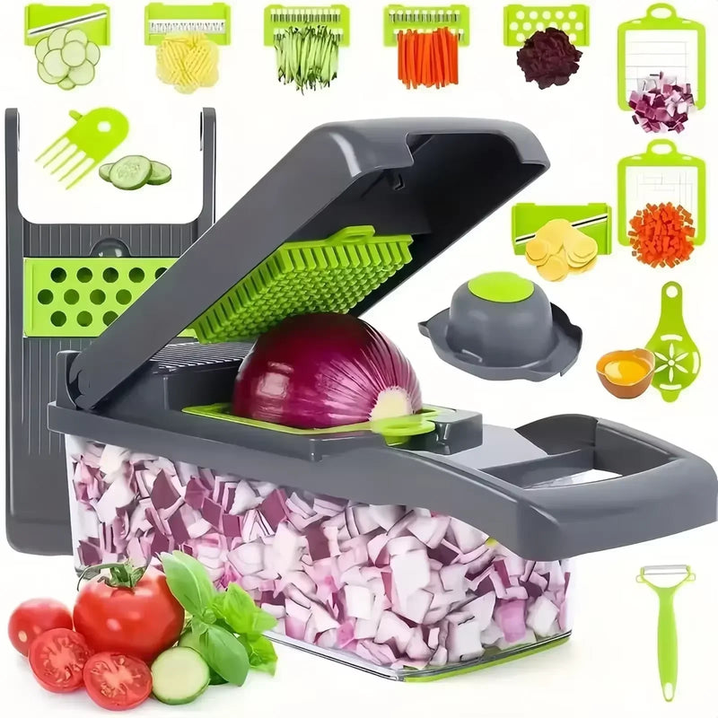 Picador de Vegetais Multifunções,  Fatiador  de alimentos